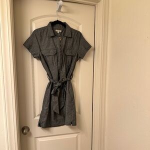 Albion Fit CAPE COD ZIP-UP DRESS, CHAMBRAY BLACK